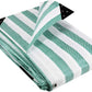 170gsm Green White Striped Heavy Duty Waterproof Tarpaulin 2.7x3.5m