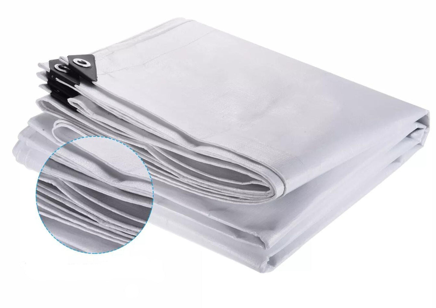 Heavy Duty Waterproof UV Resistant Tarpaulin 105GSM White